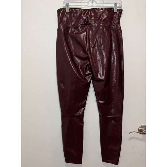 Spanx Faux Patent Leather Leggings High-Rise Stretch Pants Women's Size XL - Picture 6 of 11